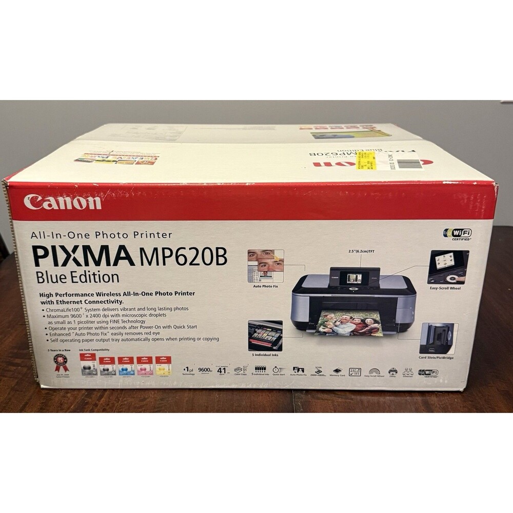 New Canon PIXMA MP620 Blue Ed. MP620B All-in-One Photo Inkjet Printer Wireless